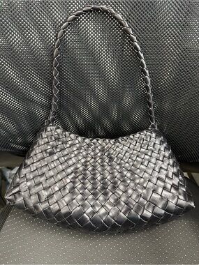Dragon Diffusion Black Woven Shoulder Bag